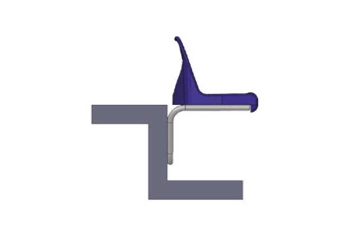 Kuipstoel met buisverbinding